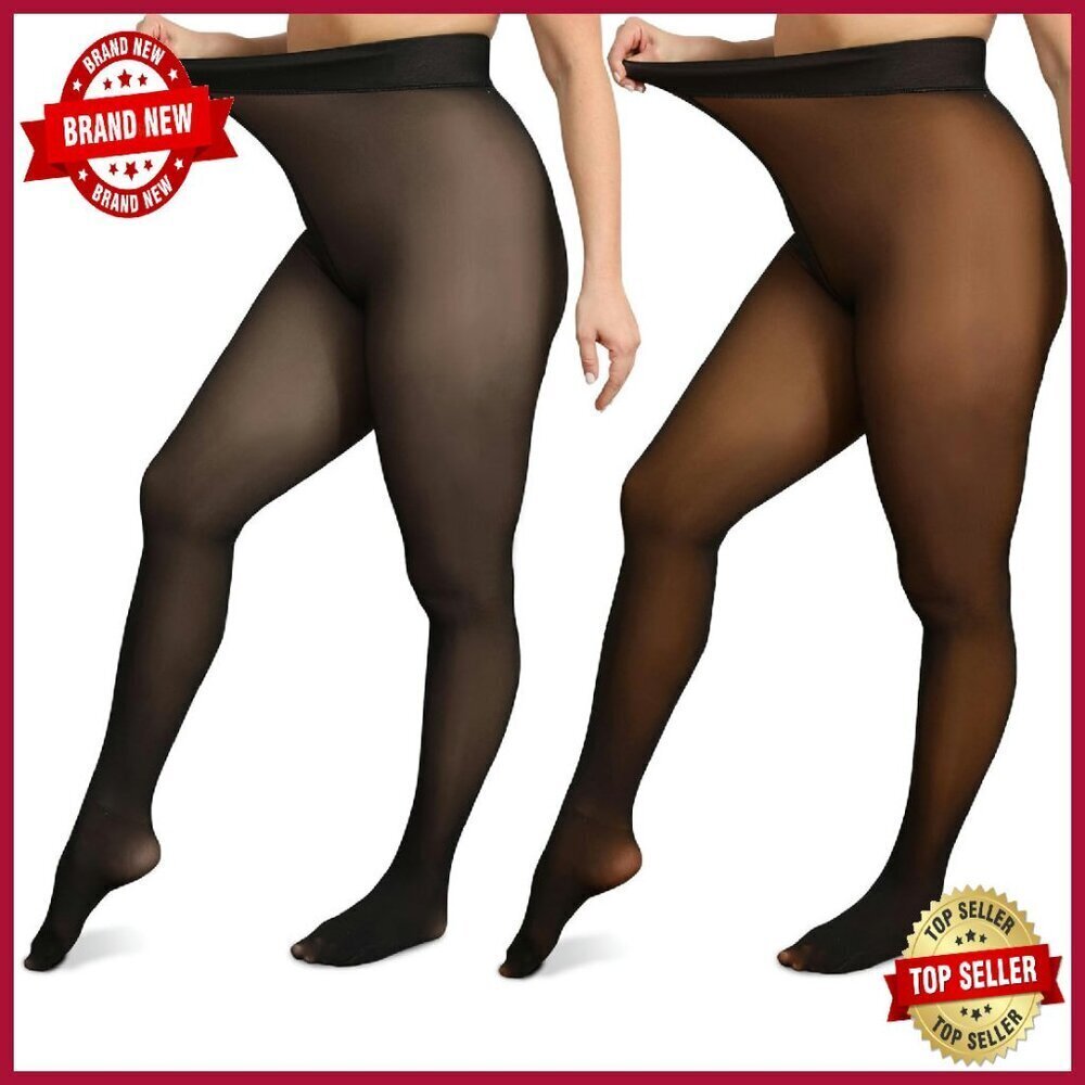 Plus Size Fleece Lined Thermal Tights Winter Warm Leggings Women